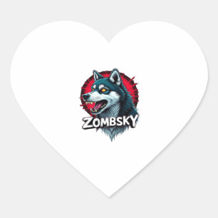 Siberian Husky Sibe Zombie Dog Halloween Essential Heart Sticker