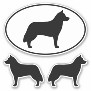 Siberian Husky Silhouettes Dog Vinyl Sticker Set
