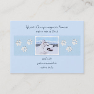 Siberian Husky (Silver and White) Painting Dog Art Business Card