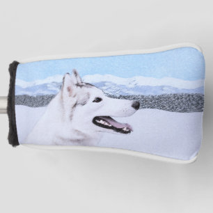 Siberian Husky (Silver and White) Painting Dog Art Golf Head Cover