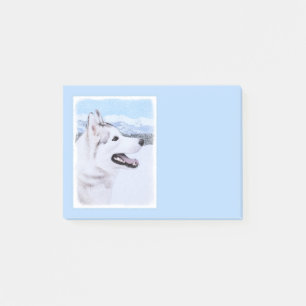 Siberian Husky (Silver and White) Painting Dog Art Post-it Notes