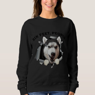 Siberian Husky Six Feet People Face Mask Sweatshirt