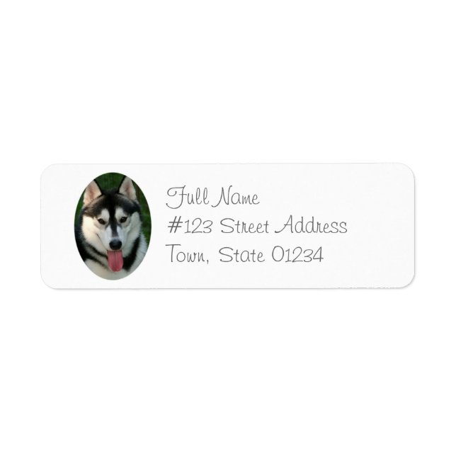 Siberian Husky Sled Dog Return Address Label (Front)