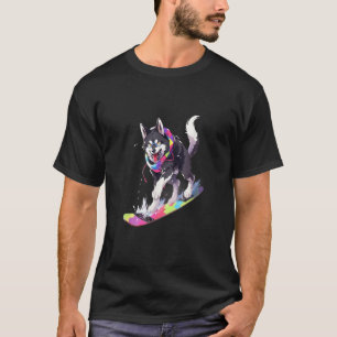 Siberian Husky Snowboard Snowboarder Dog Snowboard T-Shirt