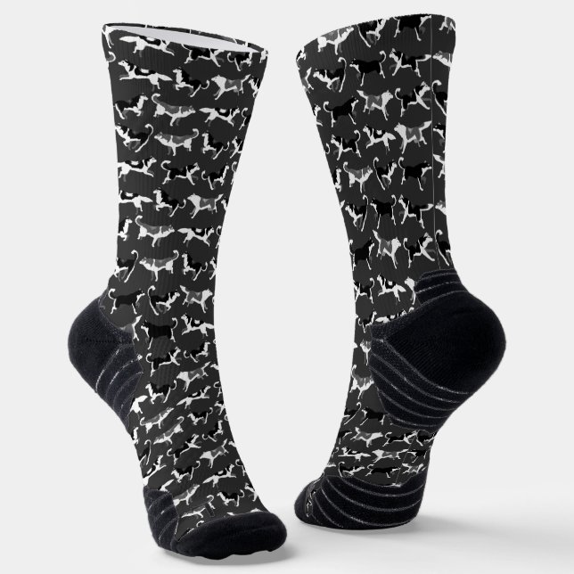 Siberian Husky Socks Cool Sled Dog Socks Customize (Angled)