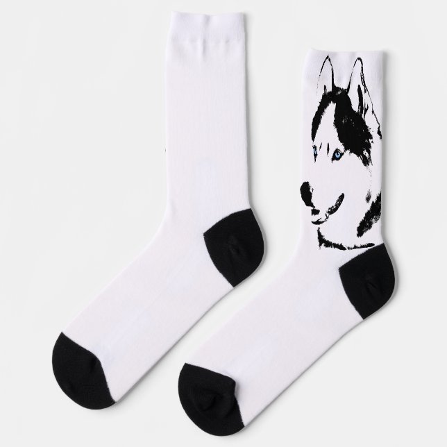 Siberian Husky Socks Husky Dog Socks Customize (Left)