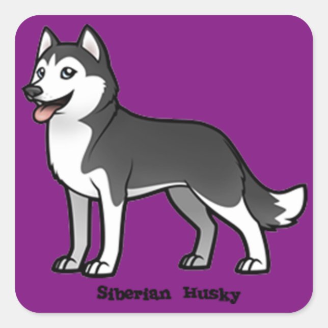 Siberian Husky Square Sticker (Front)