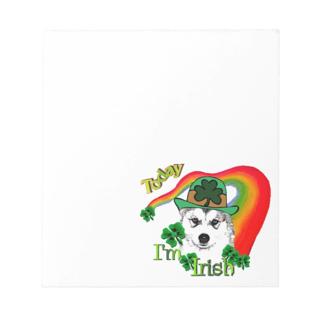 Siberian Husky St Patrick's Notepad (Front)