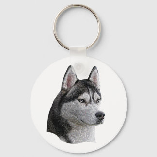 Siberian Husky - Stylized Image - Add Your Text Keychain