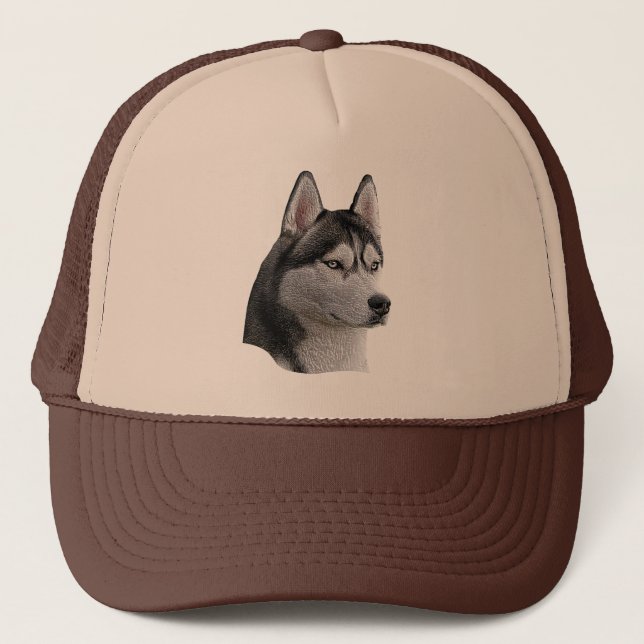 Siberian Husky - Stylized Image - Add Your Text Trucker Hat (Front)