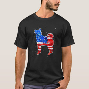 Siberian Husky Tie Dye American Flag Patriotic 4th T-Shirt