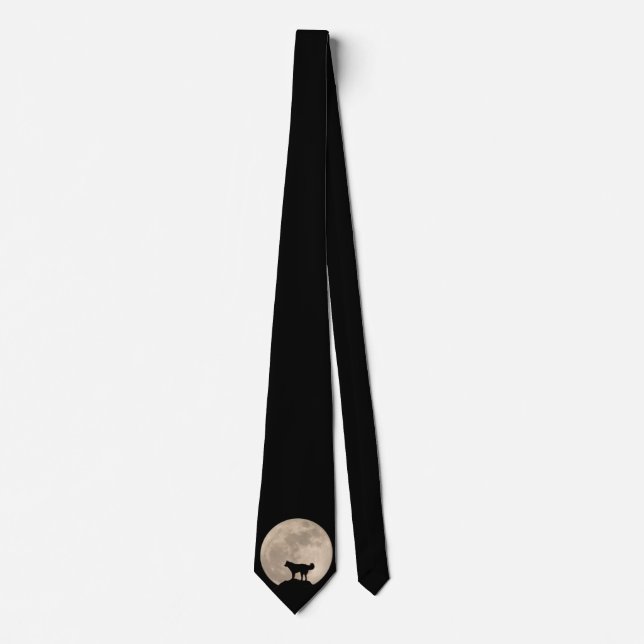 Siberian Husky Ties Stylish Husky Moon Neckties (Front)