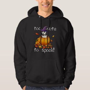 Siberian Husky Too Cute To Spook Halloween Dog Sti Hoodie