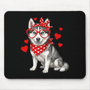 Siberian Husky Valentines Day Lover Dog Heart Mouse Pad