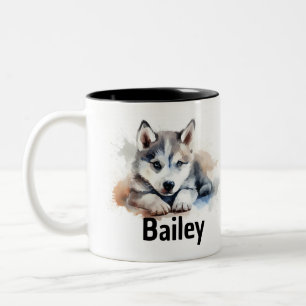 Siberian Husky Watercolor Mug