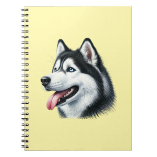Siberian Husky Watercolor Portrait Notebook