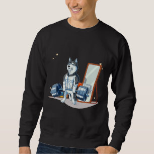 Siberian Husky Weightlifting Funny Deadlift Men Fi Sweatshirt