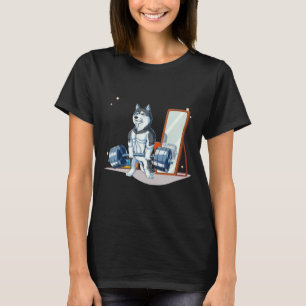 Siberian Husky Weightlifting Funny Deadlift Men Fi T-Shirt