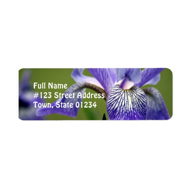 Siberian Iris Flower Return Address Label (Front)