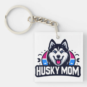 Siberian Spirit: Nurturing Love as a Husky Dog Mom Keychain