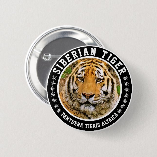Siberian Tiger 2 Inch Round Button (Front & Back)