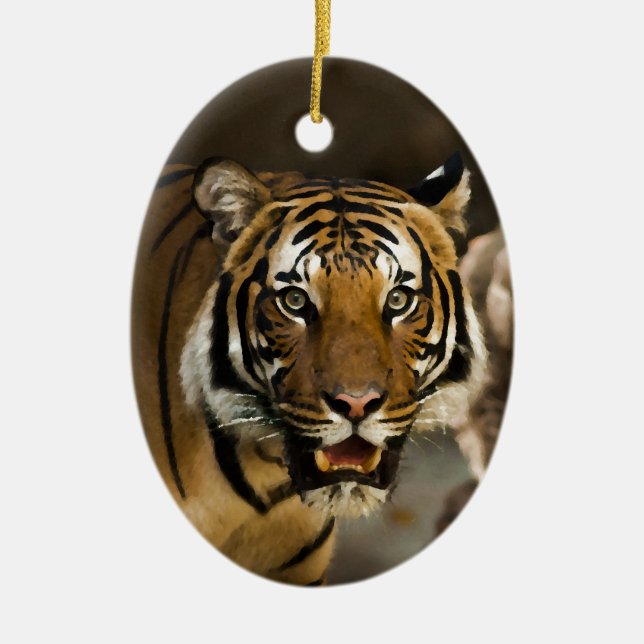 Siberian Tiger Ceramic Ornament (Front)