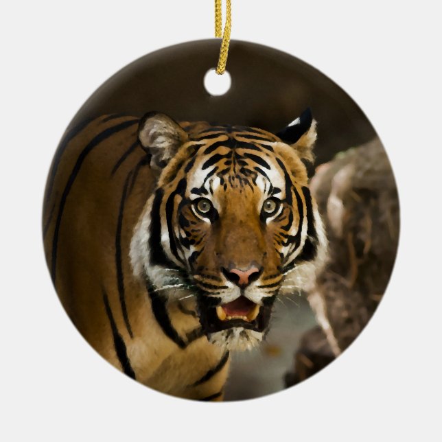 Siberian Tiger Ceramic Ornament (Front)