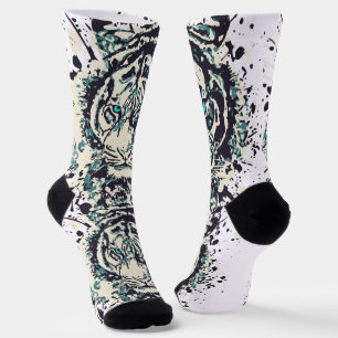 Siberian Tiger Head Socks Colourful Tiger Socks