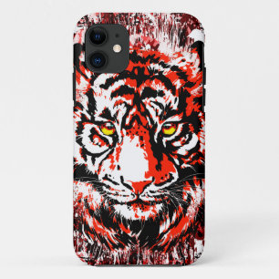 Siberian Tiger Head - Tiger Face Red iPhone 11 Case