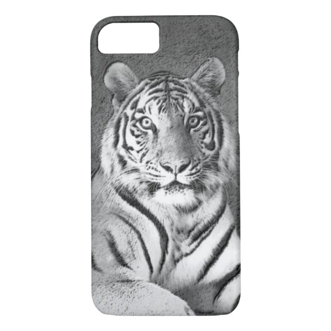 Siberian Tiger in Black and White Case-Mate iPhone Case (Back)