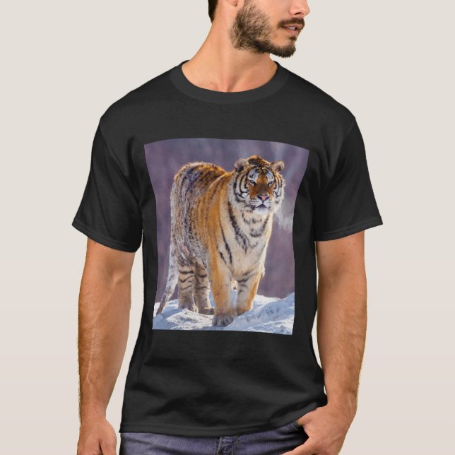 Siberian tiger in snow, China T-Shirt (Front)