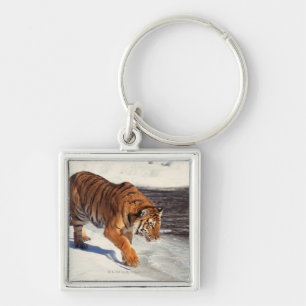 Siberian tiger keychain