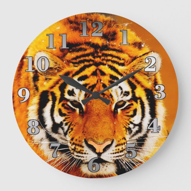 Siberian Tiger Large Clock (Front)