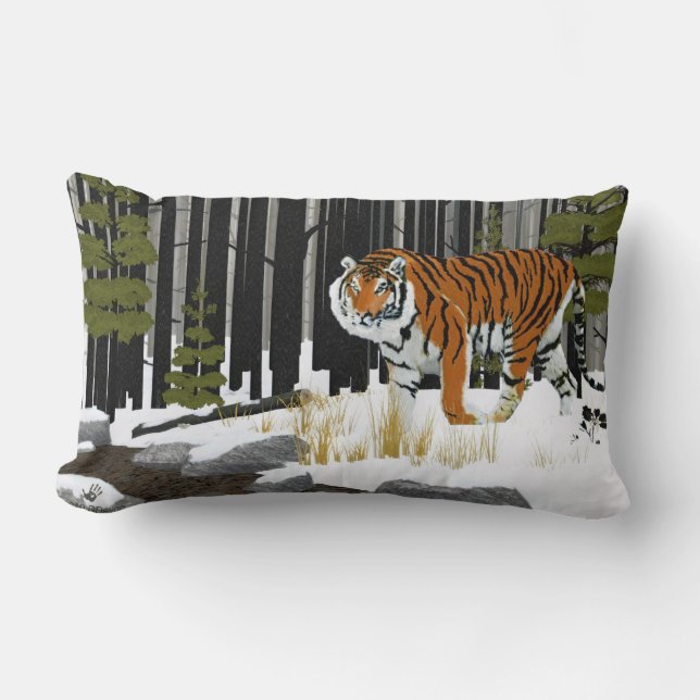 Siberian Tiger Lumbar Pillow (Front)