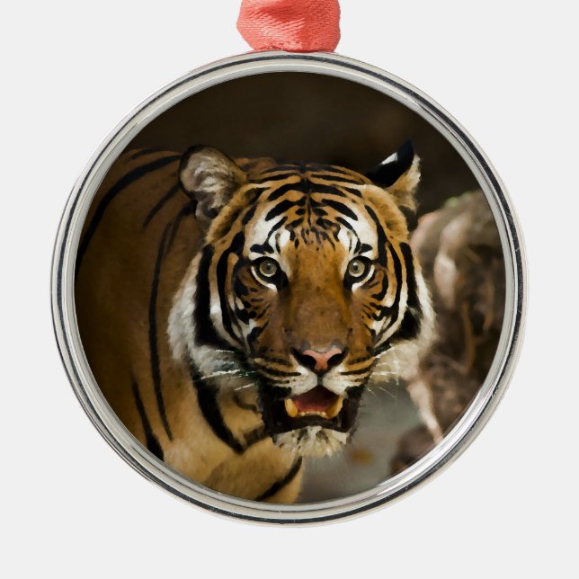 Siberian Tiger Metal Ornament (Front)