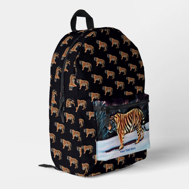 Siberian Tiger  Printed Backpack (Back Corner Left)
