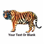 Siberian Tiger Standing Photo Sculpture<br><div class="desc">A slightly stylized image of a Siberian Tiger (Panthera tigris tigris). Customise by adding your own text. You may change the text colour.

The Siberian Tiger,  aka Amur Tiger or Ussuri Tiger,  is found in parts of Russia and China. There may still be a few in North Korea.</div>