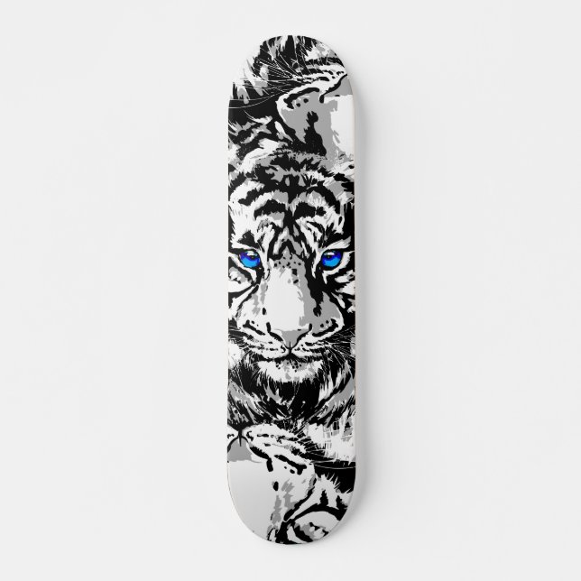 Siberian White Tiger Head - Tiger Skateboard (Front)