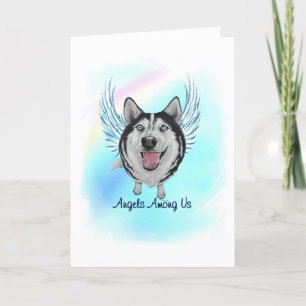 Sibérie Husky Angel Chien Pet Perdre carte de symp