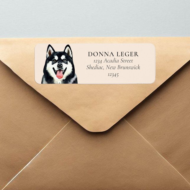 Sibérie Husky Dog Adresse personnalisée (Créateur téléchargé)