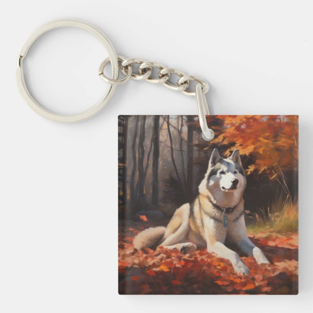 Sibérie Husky en automne Feuilles automne Inspire  (Devant)