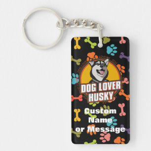 Sibérie Husky Paw Bones Dog Nom personnalisé