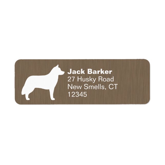 Sibérie Husky Silhouette Retourner l'adresse Étiqu (Devant)