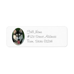 Sibérie Husky Sled Dog Adresse de retour Label