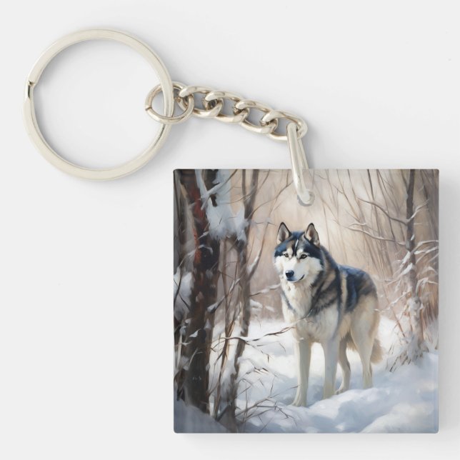 Sibérien Husky Laisser Neige Noël (Devant)