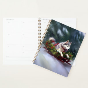 Sibérien Husky neige de Noël hiver