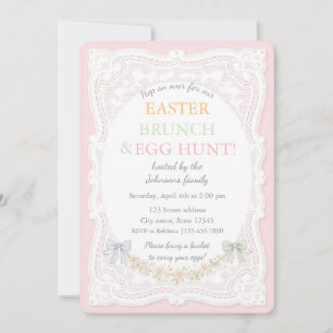 Sibling Baby Bib Watercolor Floral Bunny Invitation