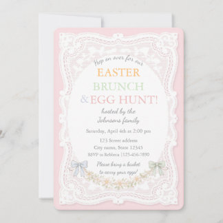 Sibling Baby Bib Watercolor Floral Bunny Invitation