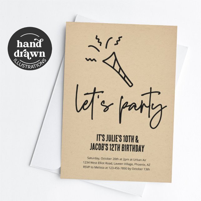 Sibling Birthday Party Brother & Sister Invitation (Creator Uploaded)