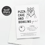 Sibling Bowling Party Invitation<br><div class="desc">Sibling Bowling Party Invitation - "Pizza. Cake. And Bowling."  Highlight the important stuff for your siblings' birthday party. Hand drawn graphics in a fun design.  Cool enough for your teenager and still appropriate for a young boy or girl.</div>
